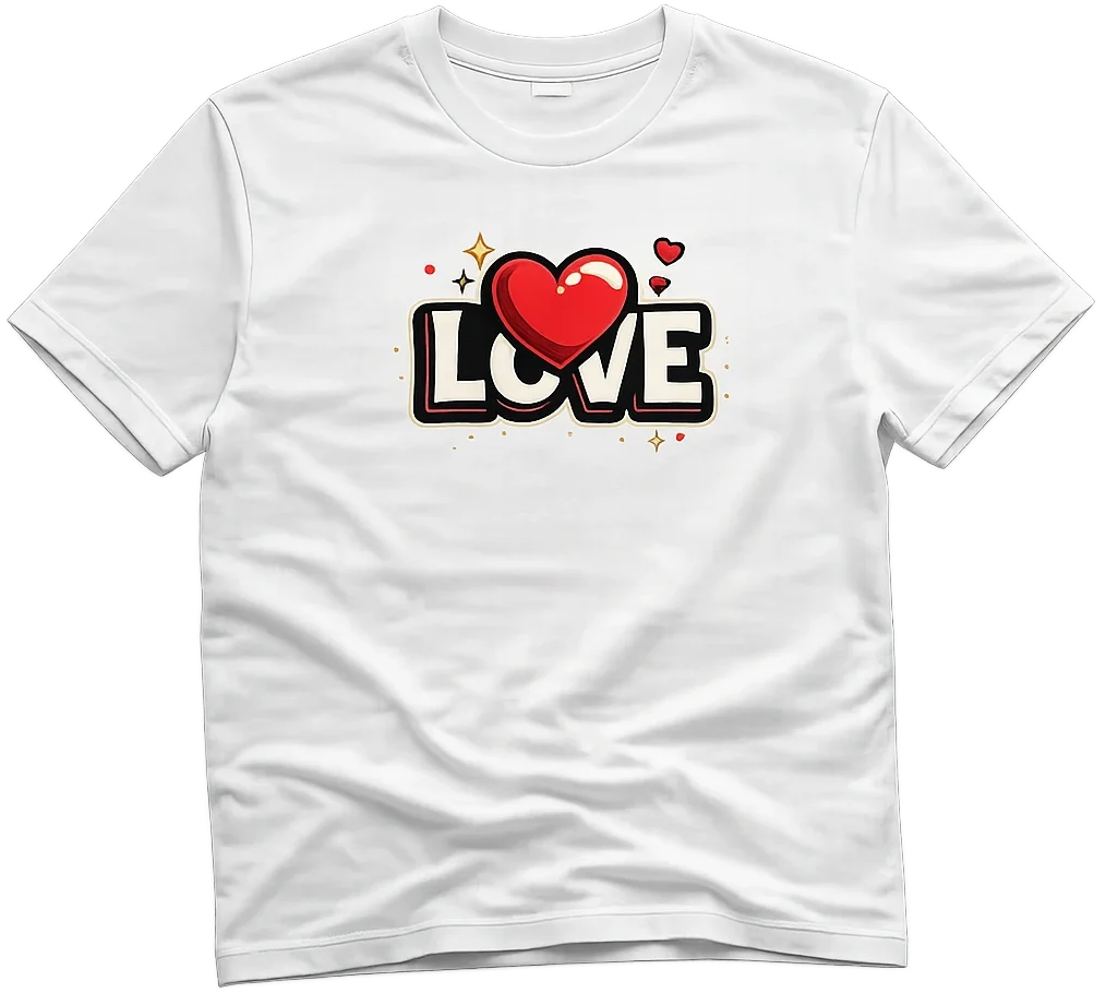 Personalised white T-shirt designed as part of a matching couple set