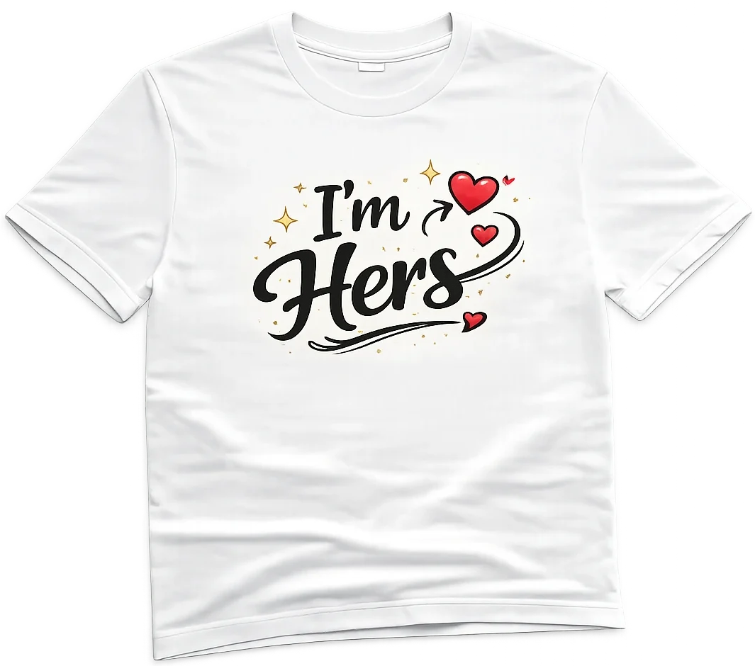 Personalised black T-shirt for a couple matching clothing set