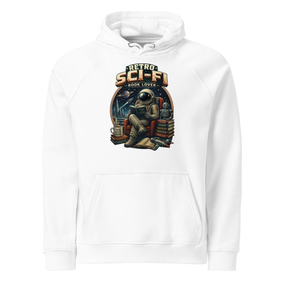 Retro Sci-Fi Book Lover Graphic Hoodie for Men